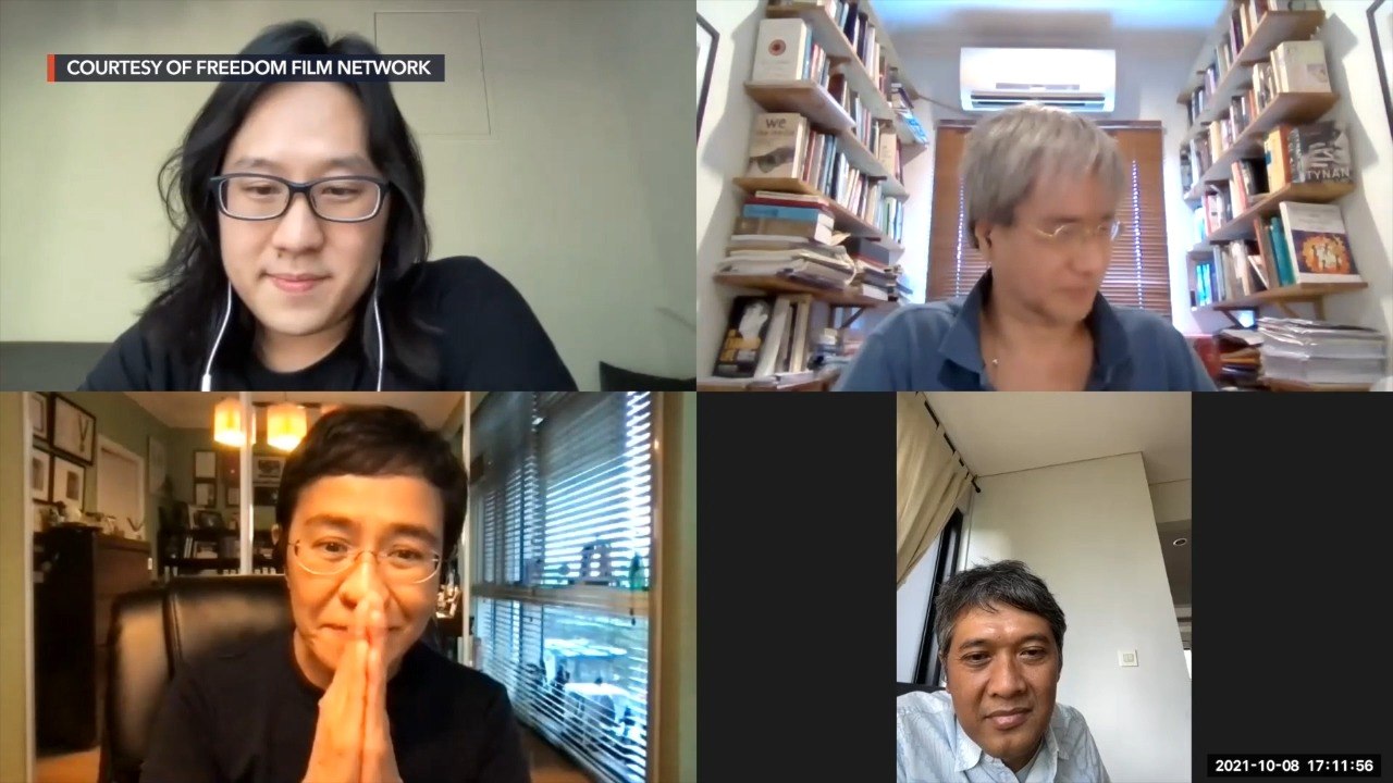 First moments after Maria Ressa finds out she is Nobel Peace Prize laureate for 2021