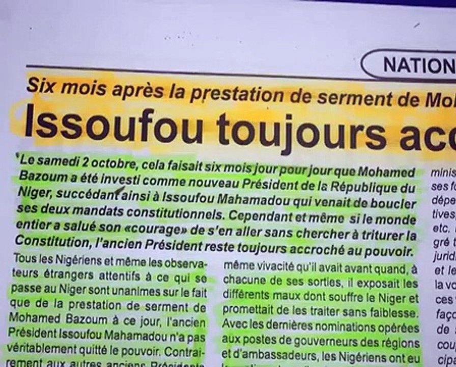 Revue Presse Labari Zarma 08 Octobre 2021