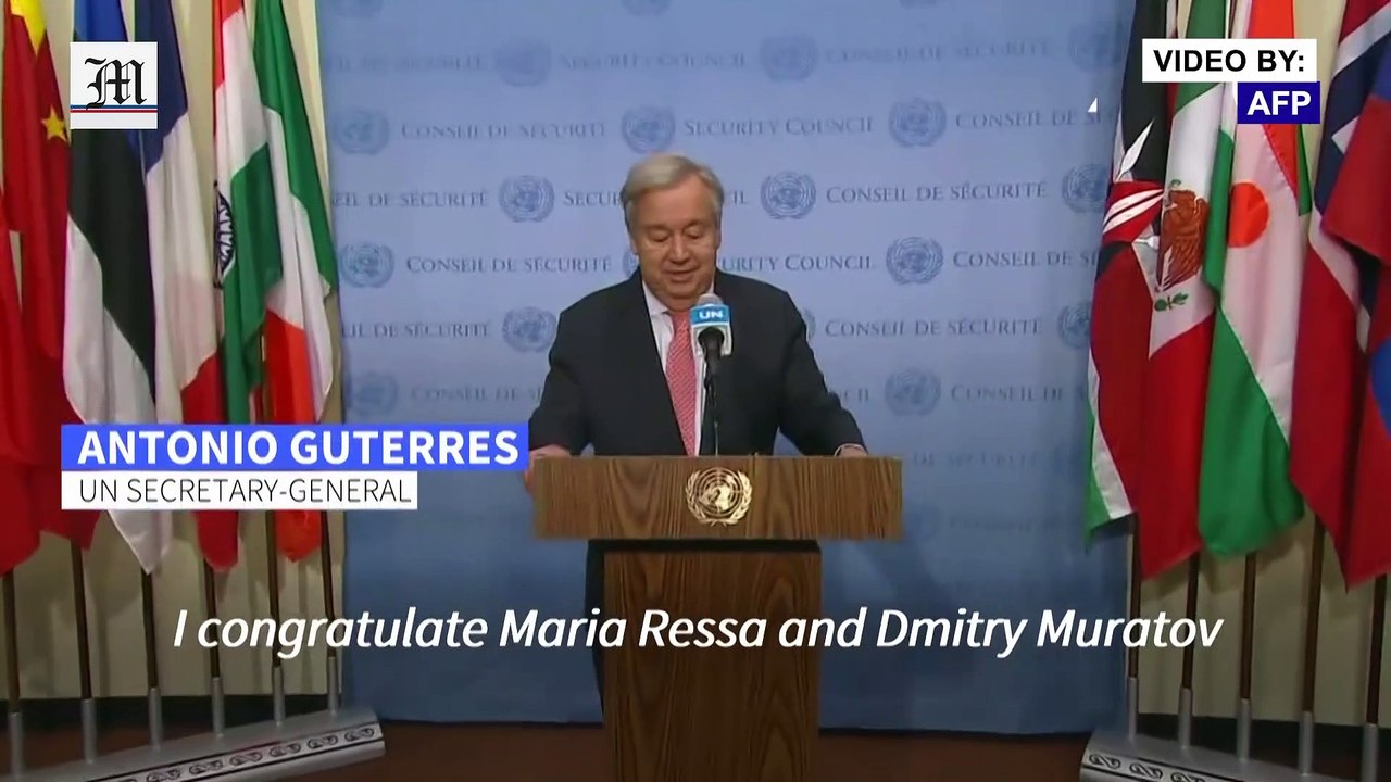 'A free press is essential for peace,' says UN chief as he congratulates journalists on Nobel wins