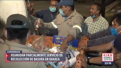 Trabajadores de limpieza de Oaxaca reanudan labores, después de cinco días