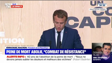 Emmanuel Macron: "La France va relancer le combat pour l'abolition universelle" de la peine de mort