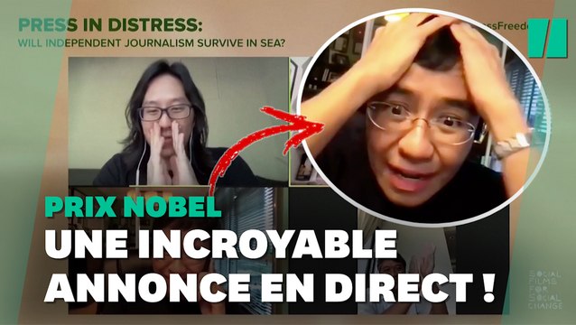 Maria Ressa apprend son prix Nobel de la paix en pleine conférence Zoom