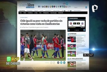 Medios de Chile decepcionados tras derrota ante Perú