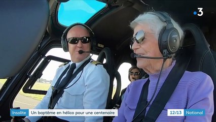Insolite : Rolande, 100 ans, fait son baptême d'hélicoptère