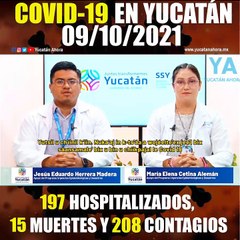 Panorama de Covid-19 en Yucatán. Actualización al 09 de Octubre de 2021