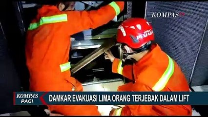 Beginilah Proses Damkar Evakuasi 5 Orang Terjebak Lift di Jaktim, Satu Diantaranya Masih Bayi