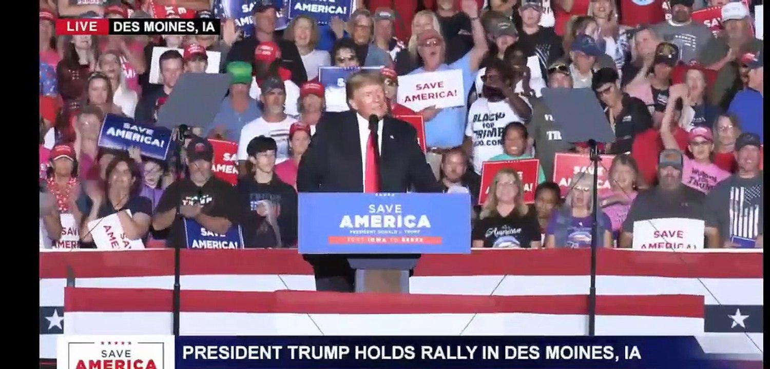 President Trump holds rally in Des Moines, Iowa October 09, 2021