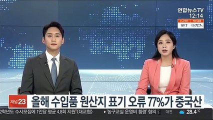 올해 수입품 원산지 표기 오류 77%가 중국산