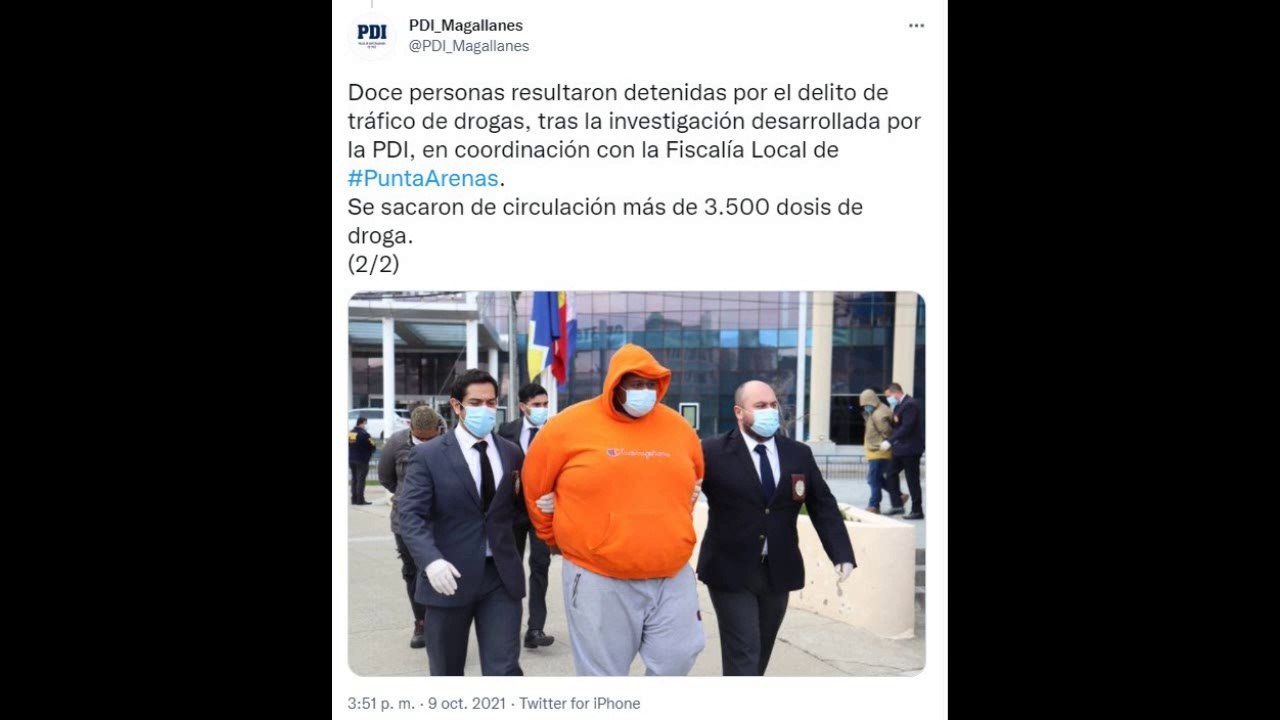 "Extranjeros" detenidos por tráfico de drogas en Punta Arenas: “Operación Buenaventura”