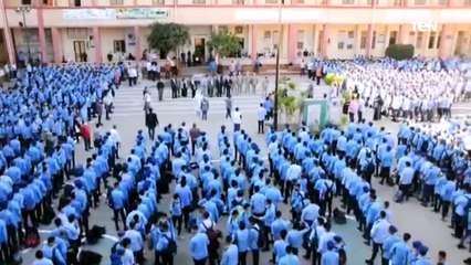 محافظ بورسعيد يشهد طابور الصباح بمدرسة بورسعيد الثانوية العسكرية