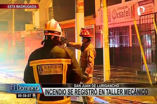 SJL: voraz incendio consumió taller mecánico y alarmó a vecinos durante la madrugada