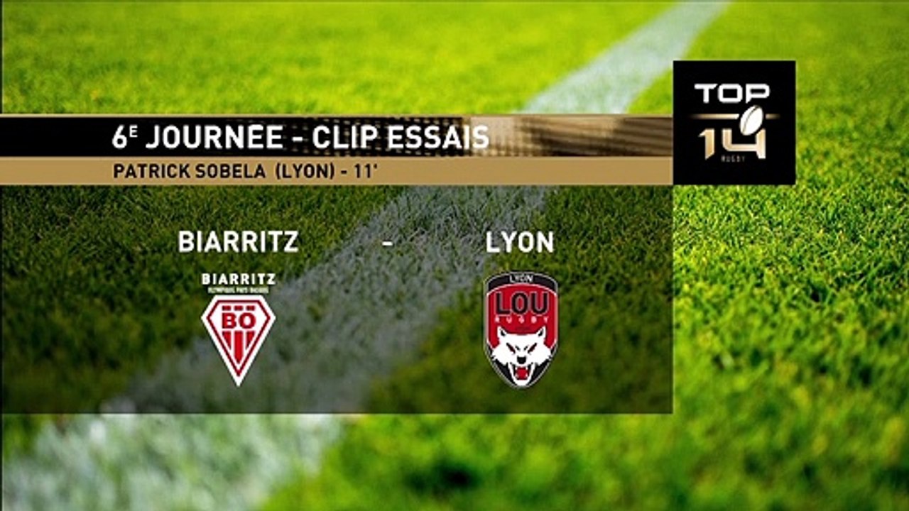 TOP 14 - Essai de Patrick SOBELA (LOU) - Biarri...