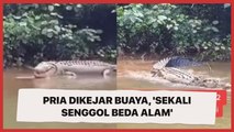 Ngeri! Viral Pria Dikejar Buaya Saat Naik Kapal, 'Sekali Senggol Beda Alam'