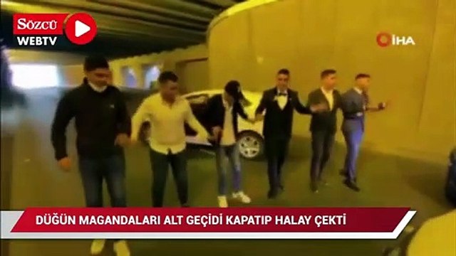 Fatih’te düğün magandaları alt geçidi trafiğe kapatıp halay çekti