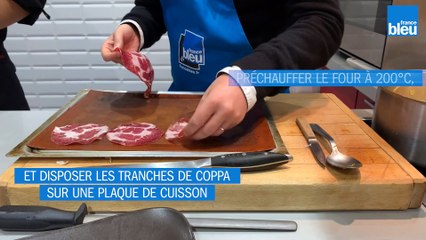 Recette du velouté de potimarron, chips de coppa, tarte de crème de truffe et chioggia