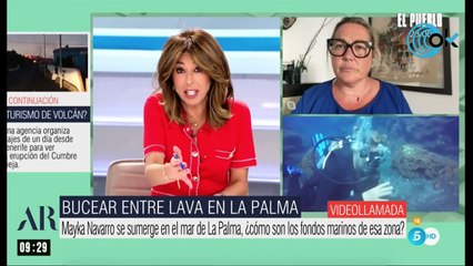 La perrita de Mayka Navarro se cuela en el directo sobre el volcán: "¡Calla, Lola!"