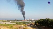 حريق هائل يشتعل في منشآت نفطية جنوب لبنان