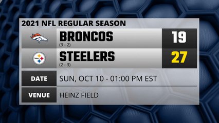 Broncos @ Steelers Game Recap for SUN, OCT 10 - 01:00 PM EST