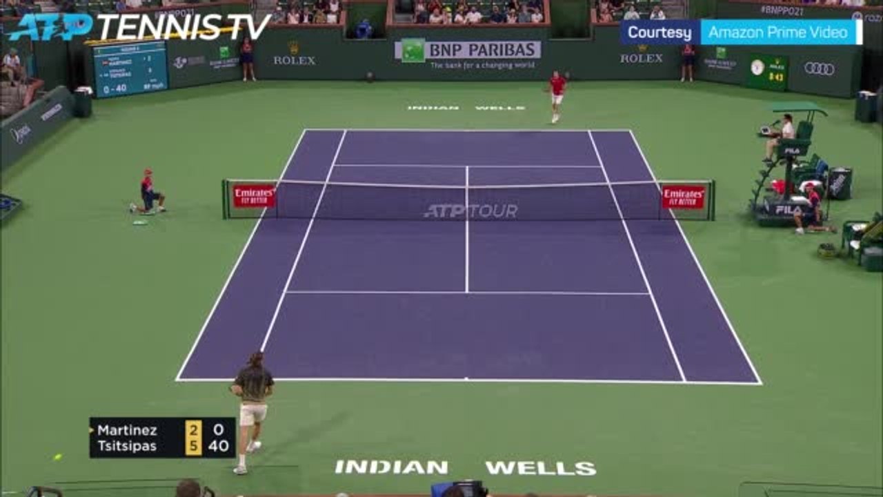 Tsitsipas beats Martinez to break second round duck at Indian Wells
