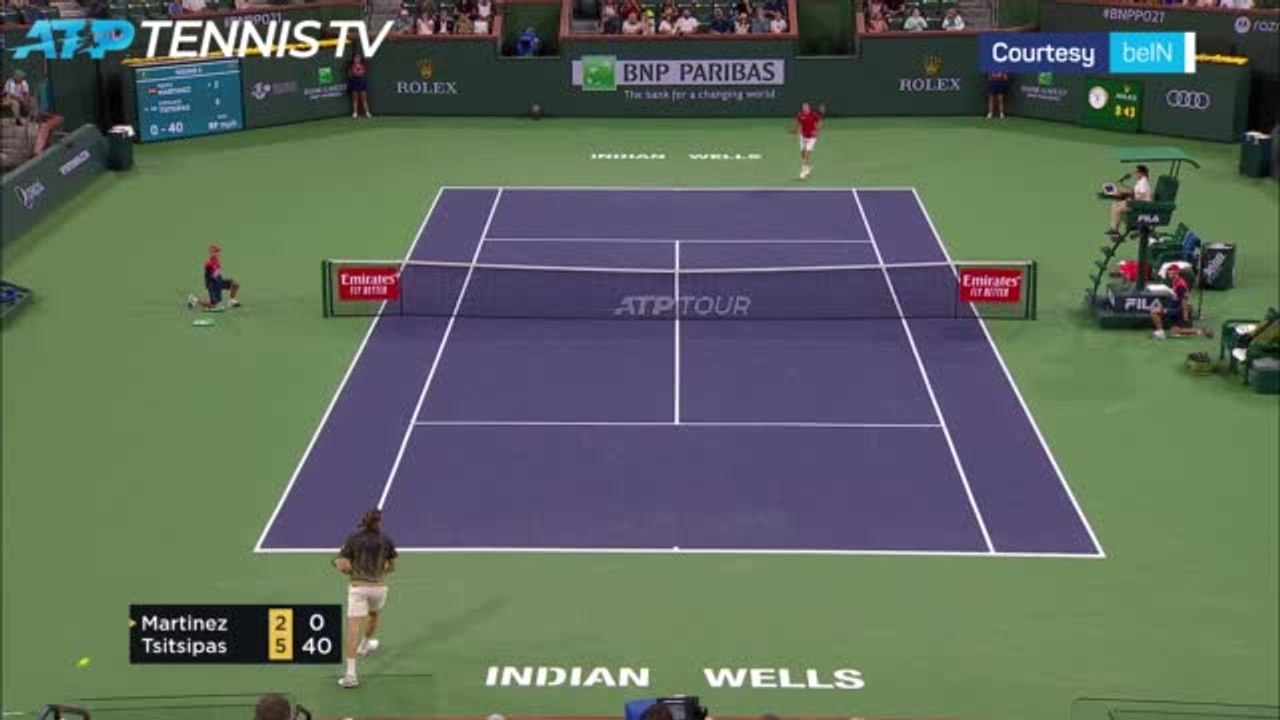 Tsitsipas beats Martinez to break second round duck at Indian Wells