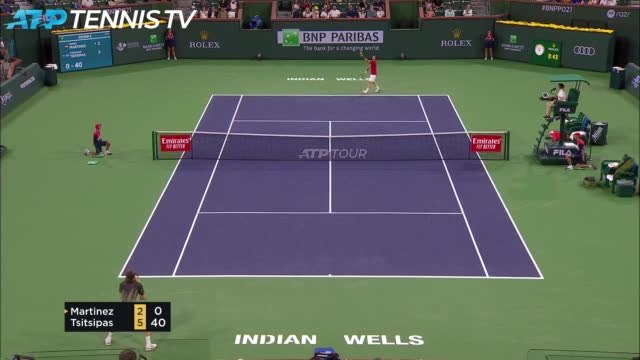 Tsitsipas beats Martinez to break second round duck at Indian Wells