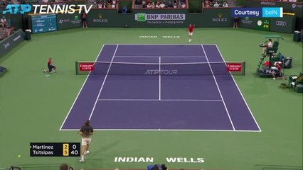 Tsitsipas beats Martinez to break second round duck at Indian Wells