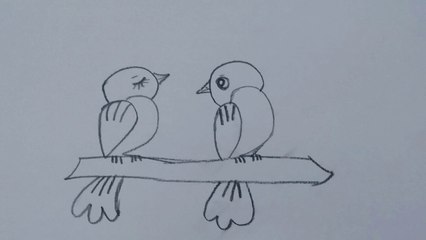 How to draw easy bird using the number of