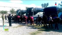 Trasladan a 652 migrantes rescatados en Tamaulipas