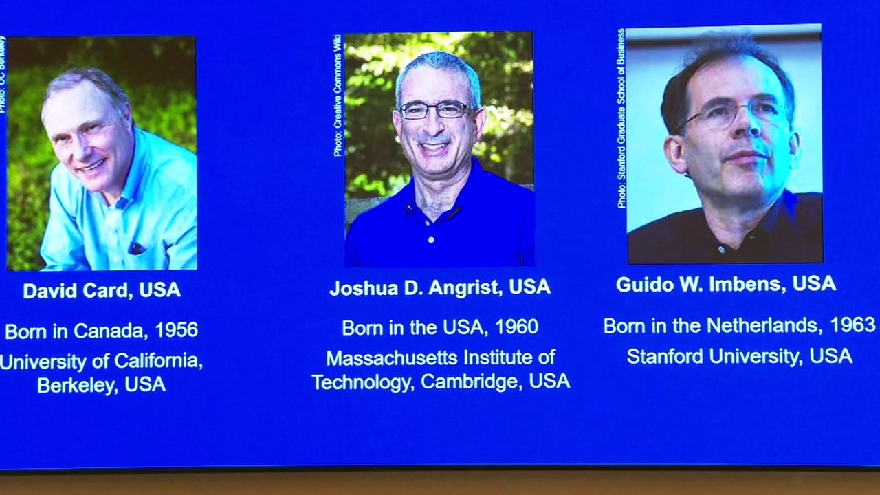 Wirtschaftsnobelpreis geht an Ökonomen Card, Angrist und Imbens