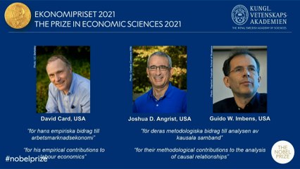 David Card, Joshua Angrist y Guido Imbens, Nobel de Economía 2021