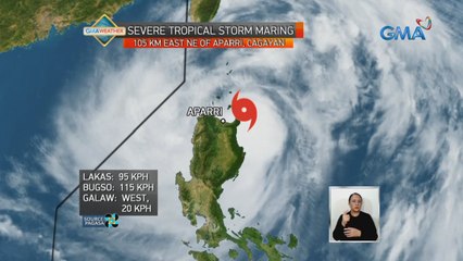 Bagyong "Maring" patuloy ang paglapit sa Hilagang Luzon; Ilang lugar sa bansa, isinailalim sa wind signals | 24 Oras