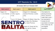 Alert level system, ipatutupad na rin sa ilang lugar sa labas ng Metro Manila