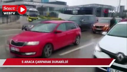 Bursa'da çalıntı araçla polislerden kaçan şüpheli 5 araca çarparak durabildi