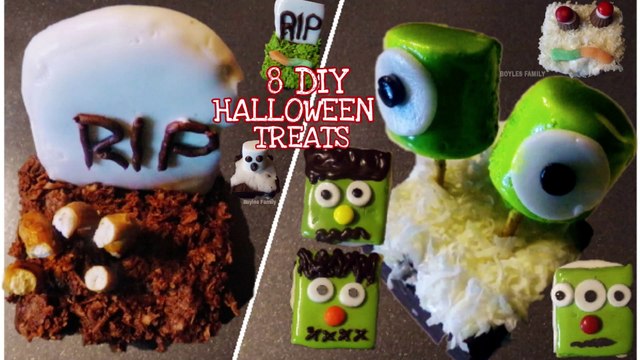 8 DIY Easy No Bake Halloween Treats Recipes Ideas Quick Chocolate Kids Party DIY Tutorial