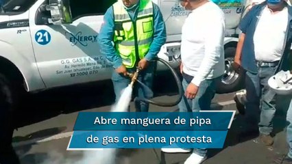 Detienen a gasero por abrir manguera de pipa en protesta; fue una situación delicada, dice Batres