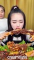 Eating yummy food by xiaoyu suitable for hungry people