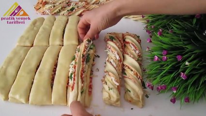 EN LEZZETLİ POĞAÇA PİZZA TARİFİ  KIVRIK PİZZA TARİFİ