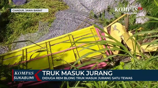 Diduga Rem Blong Truk Masuk Jurang Satu Tewas