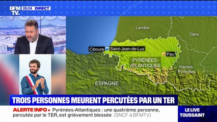 4 personnes percutées par un TER: d'après le maire de Ciboure, avec "la pression policière, les migrants essayent de sortir des voies principales"