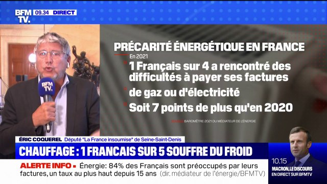 Précarité énergétique: L'énergie est un droit fondamental, pas un luxe qu'on accorderait aux Français , estime Éric Coquerel, député LFI de Seine-Saint-Denis
