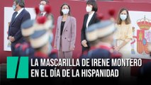 Irene Montero viste una mascarilla con la bandera trans en el Día de la Hispanidad