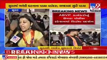 ABVP workers stage fierce protests at Umra Police station over clash during Garba event, Surat _ TV9