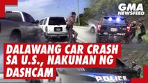 Dalawang car crash sa U.S., nakunan sa CCTV | GMA News Feed
