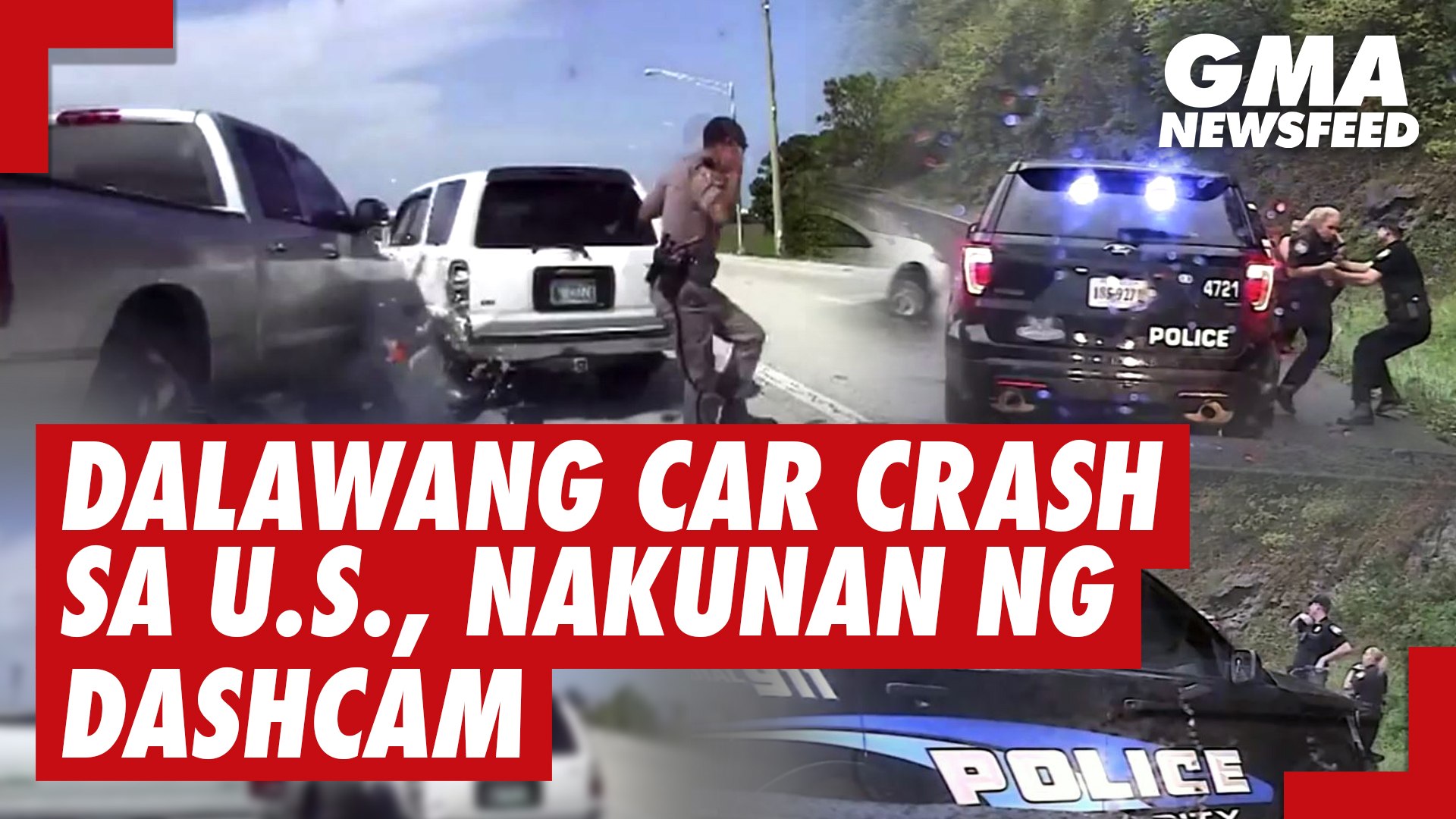 ⁣Dalawang car crash sa U.S., nakunan sa CCTV | GMA News Feed