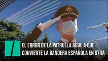 El error de la Patrulla Águila que convierte la bandera española en otra muy distinta