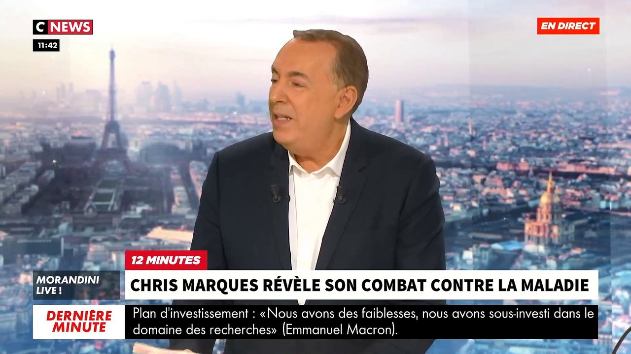 Chris Marques évoque sa maladie dans "Morandini Live" sur CNews