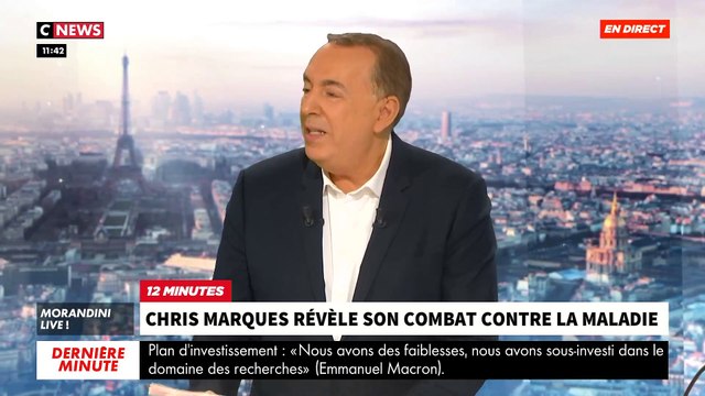 Chris Marques évoque sa maladie dans Morandini Live sur CNews