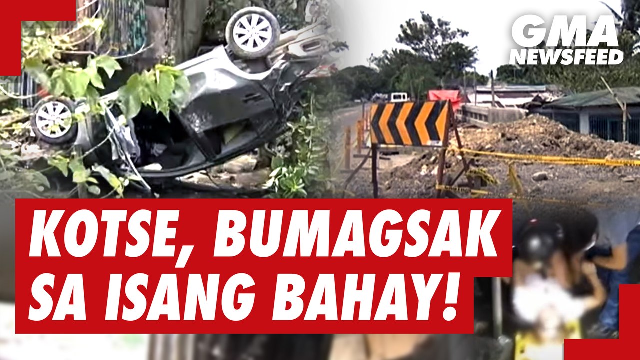 Kotse, bumagsak sa isang bahay! | GMA News Feed