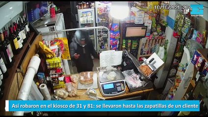 Así robaron en el kiosco de 31 y 81 se llevaron hasta las zapatillas de un cliente