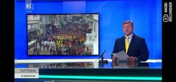 Fuertes Protestas en Trieste Italia por GreenPass. TV Capodistria. Canal de Branislav Tepes